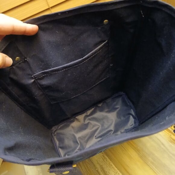 New Southwestern Tote Shopper shoulder Bag Blue Teal Carryall Sarape stripe - Picture 7 of 8